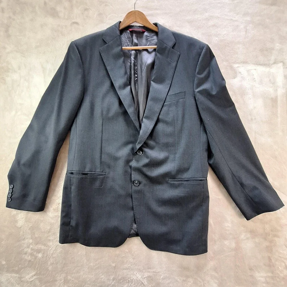 Samuelsohn Blazer Mens 42 Gray Wool Loro Piana Super 120s Performance Jacket
